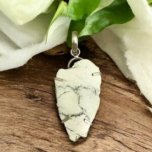 White Howlite Sterling Silver Pendant 925
